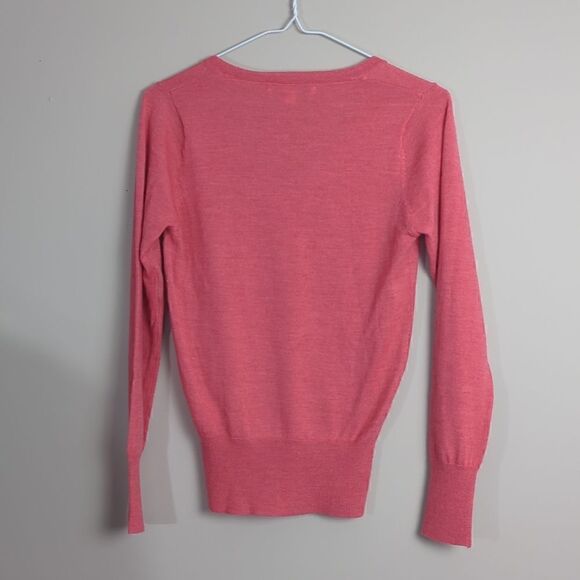 Ellen Tracy Merino blend v neck pink top - Picture 4 of 4